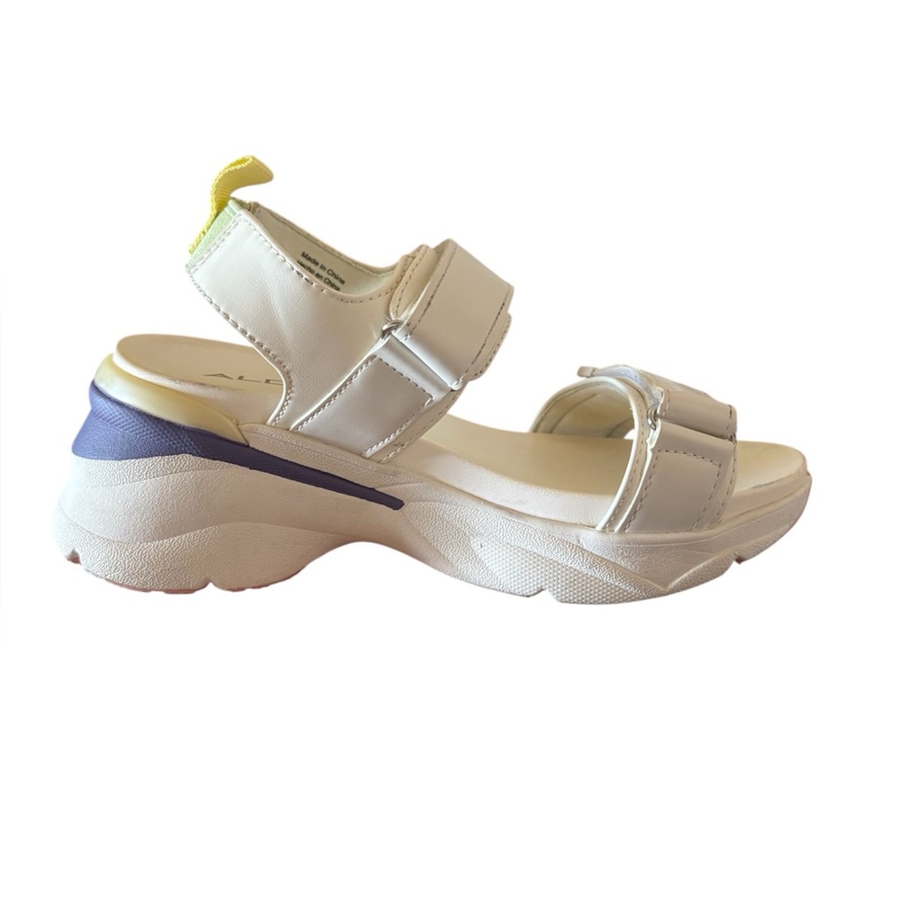 Aldo White and Purple Platform Sandals - Picture 3 of 10